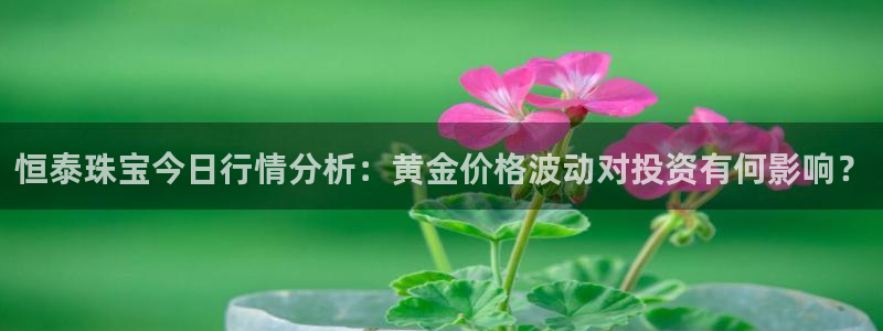 开丰娱乐咋7O777：恒泰珠宝今日行情分析：黄金价格波动对投资有何影响？
